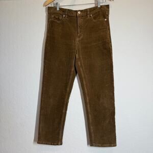 Women's Banana Republic Caramel Color Corduroy High Rise Straight Pants Size 28